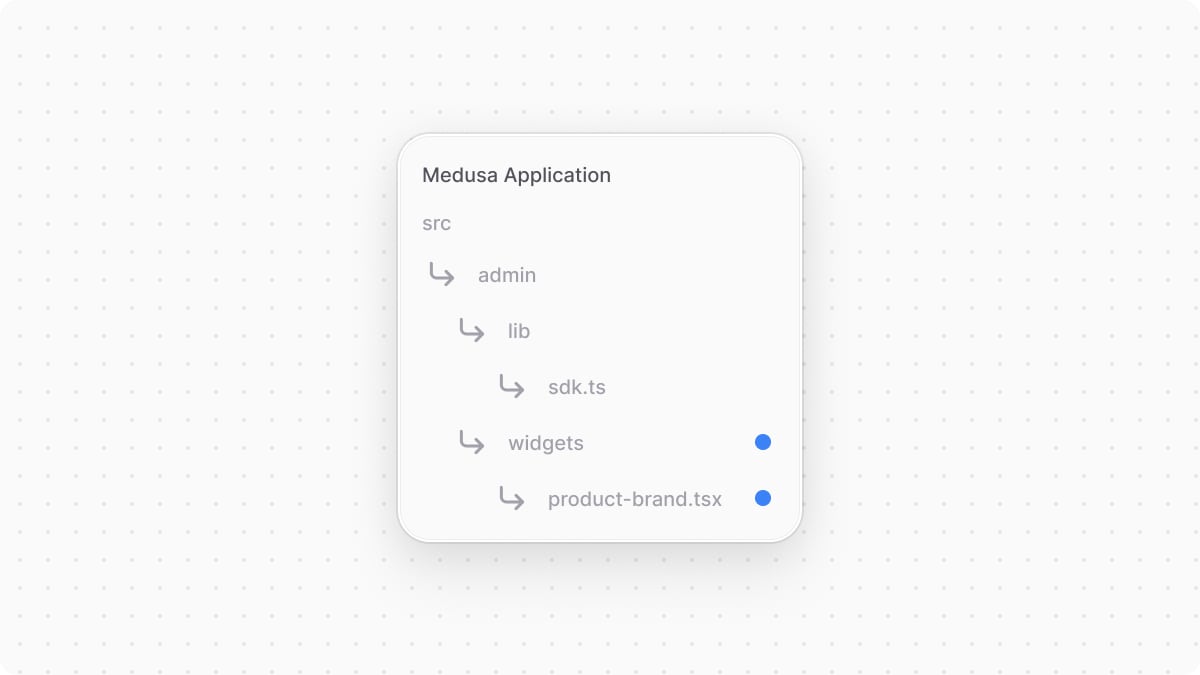 Directory structure of the Medusa application after adding the widget
