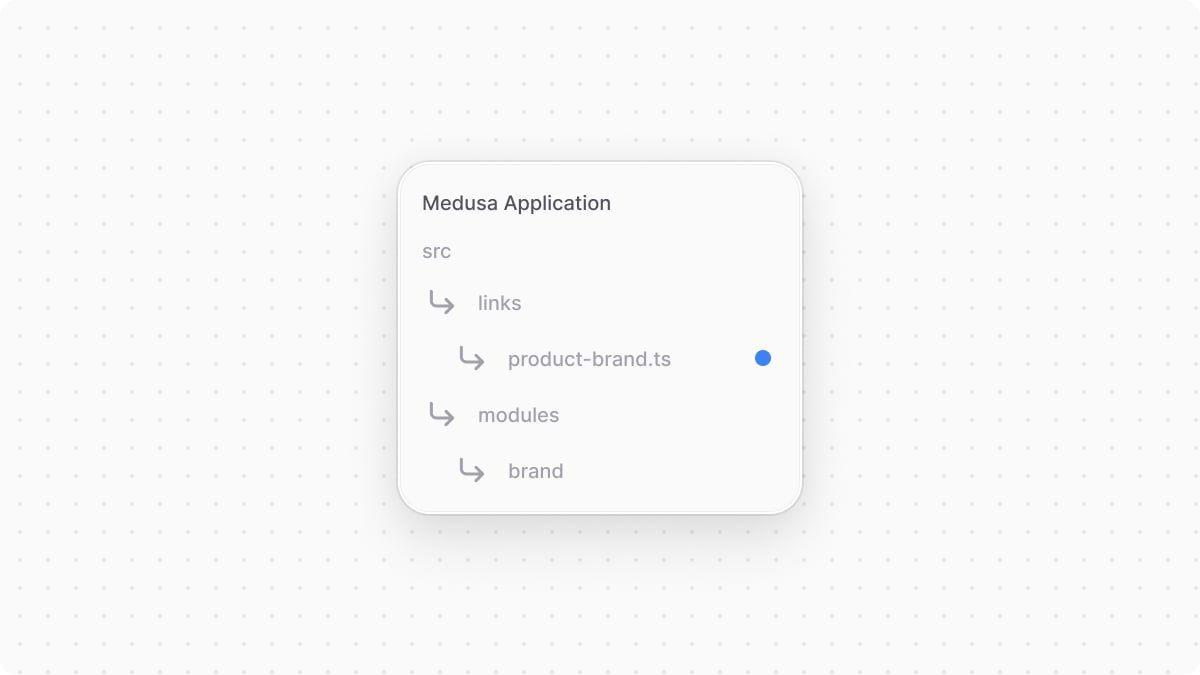 The directory structure of the Medusa application after adding the link.