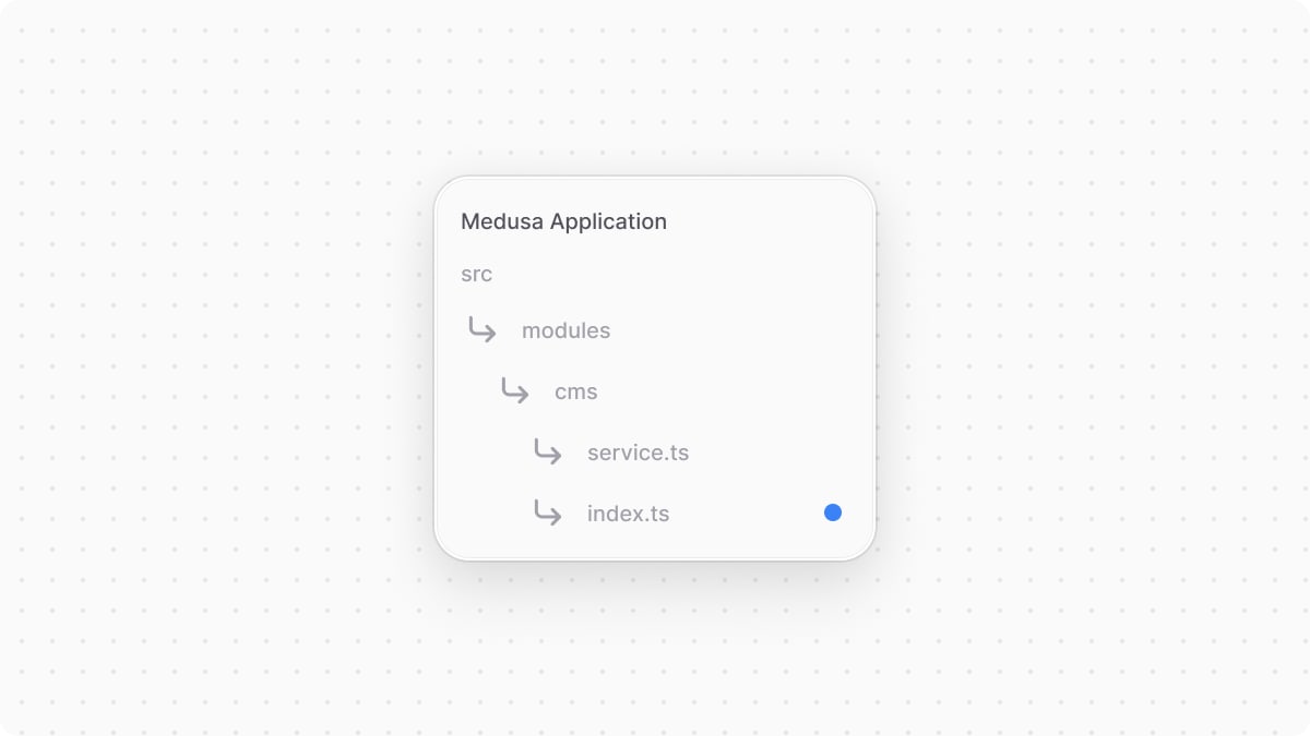 Directory structure of the Medusa application after adding the module definition file