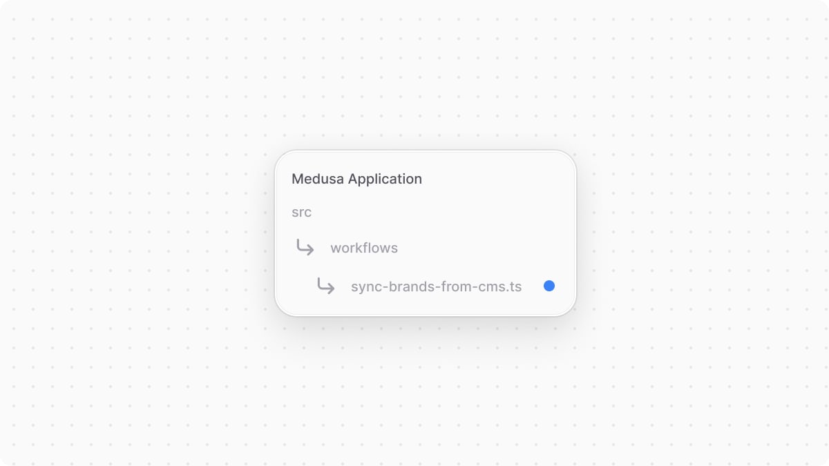 Directory structure of the Medusa application after creating the file.