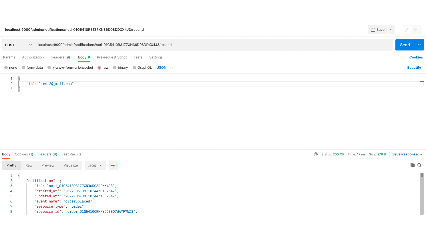Resend Notifications Request