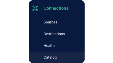 Under Connections in the sidebar choose Catalog