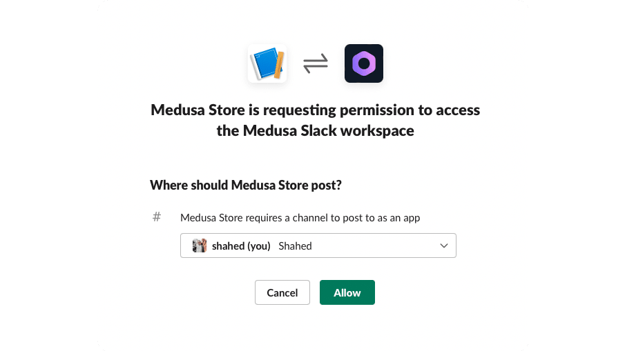 Choose channel or DM