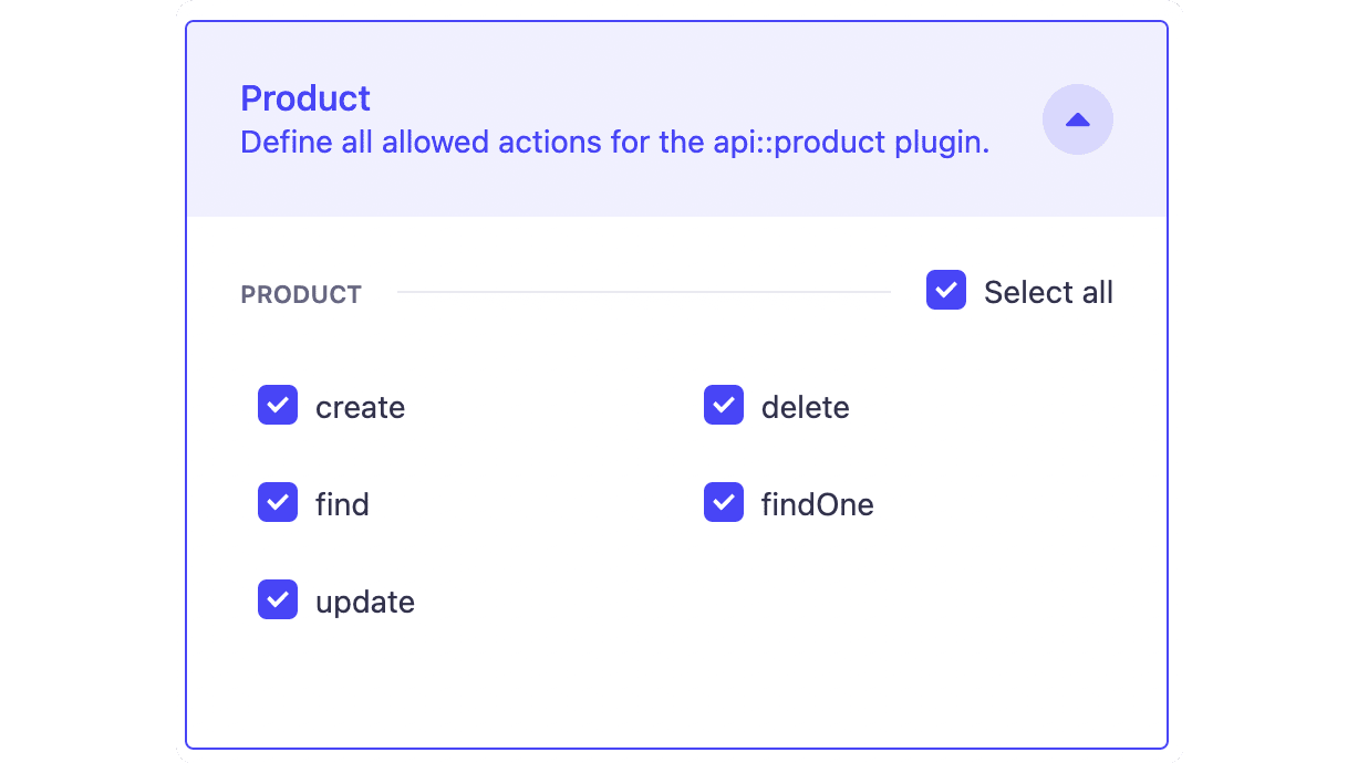 An example of modifying permissions on the Product content type