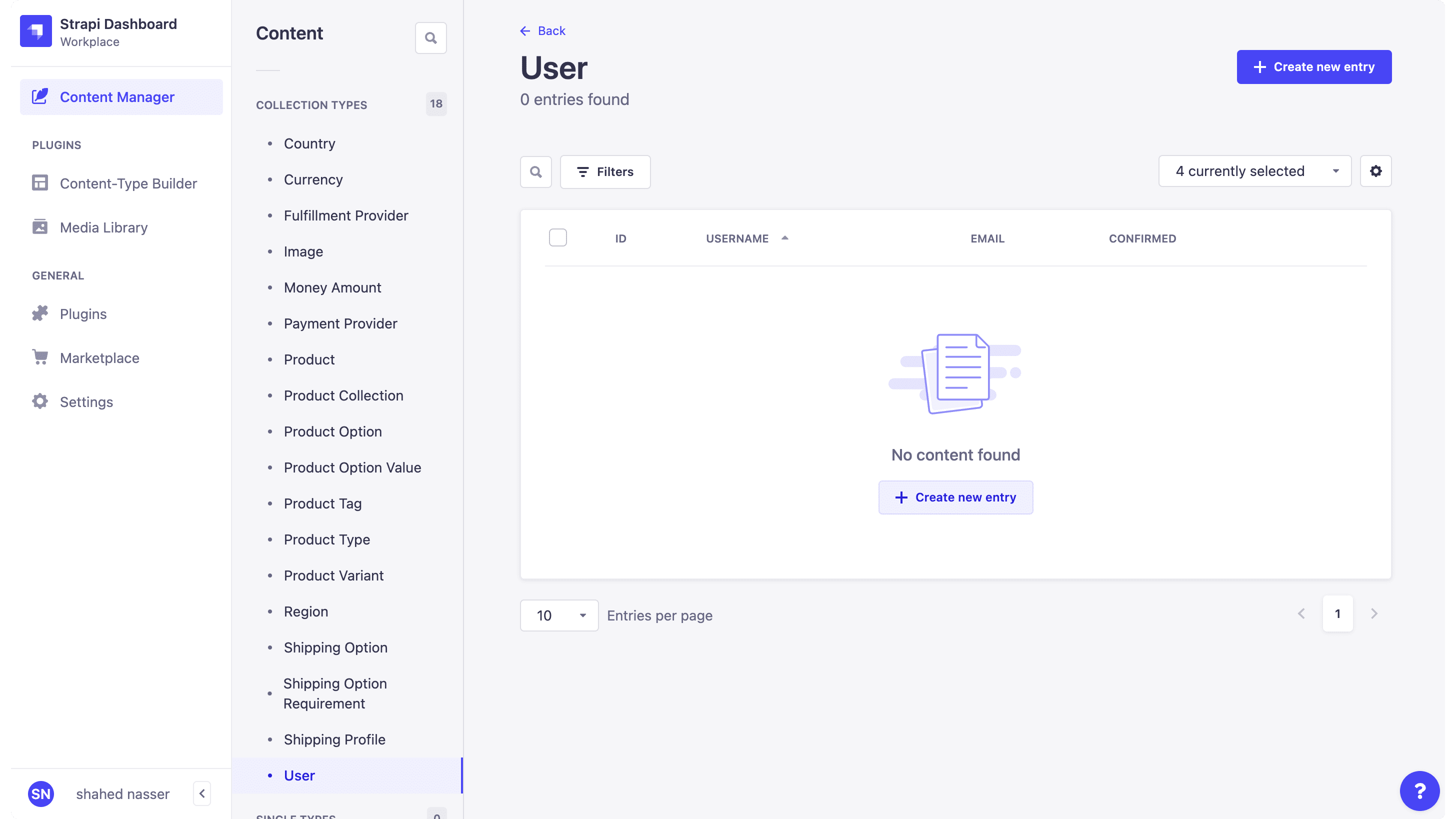 Showing the users under Content Manager