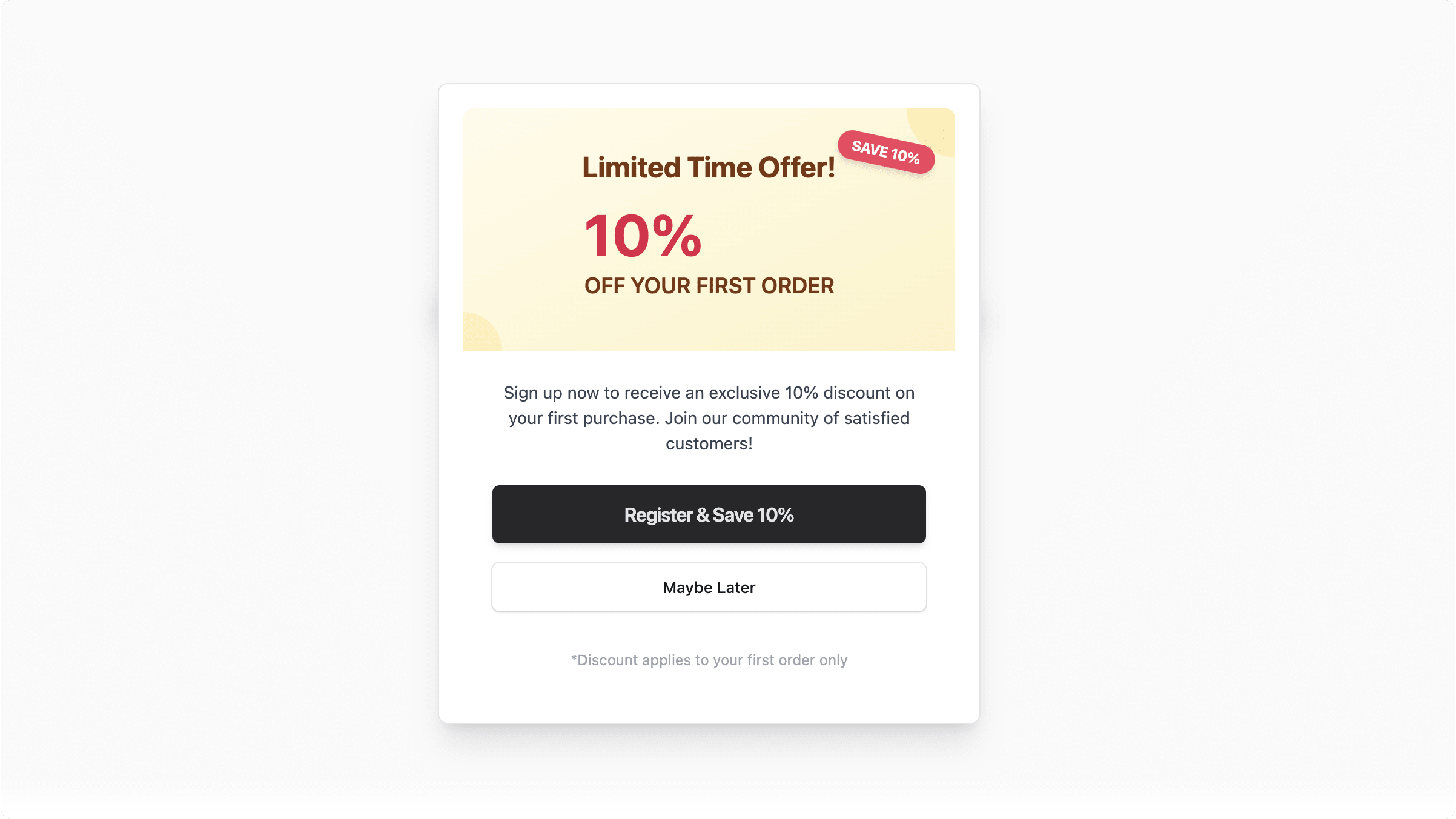 Discount pop-up in the Next.js Starter Storefront