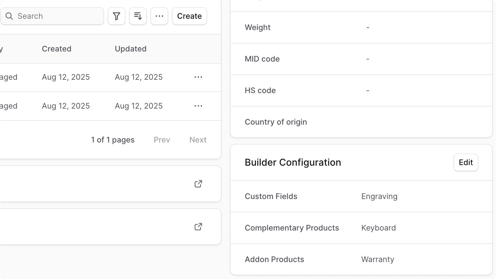 Updated builder configuration data showing in the widget