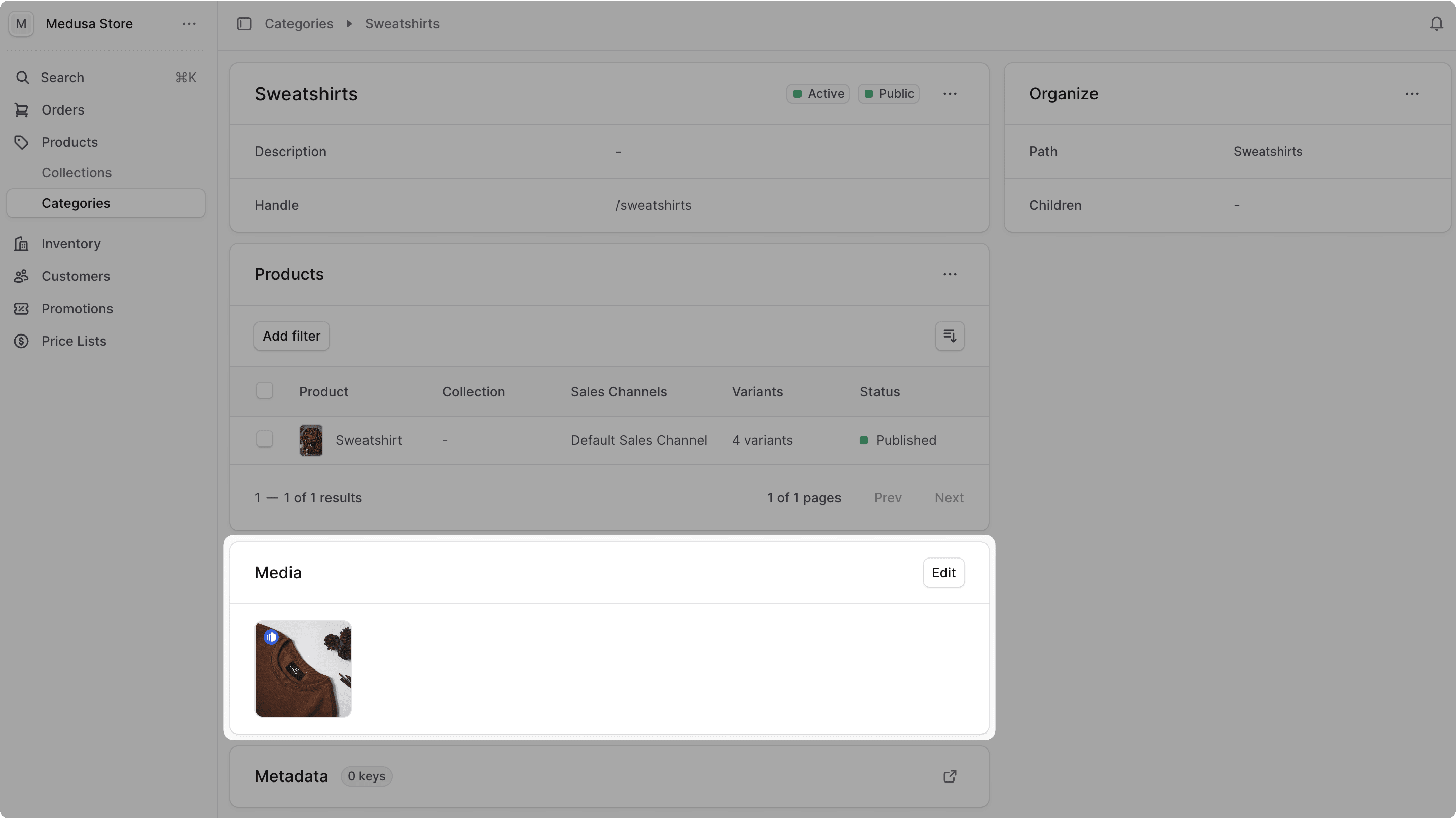 Media widget showing updated images after deletion