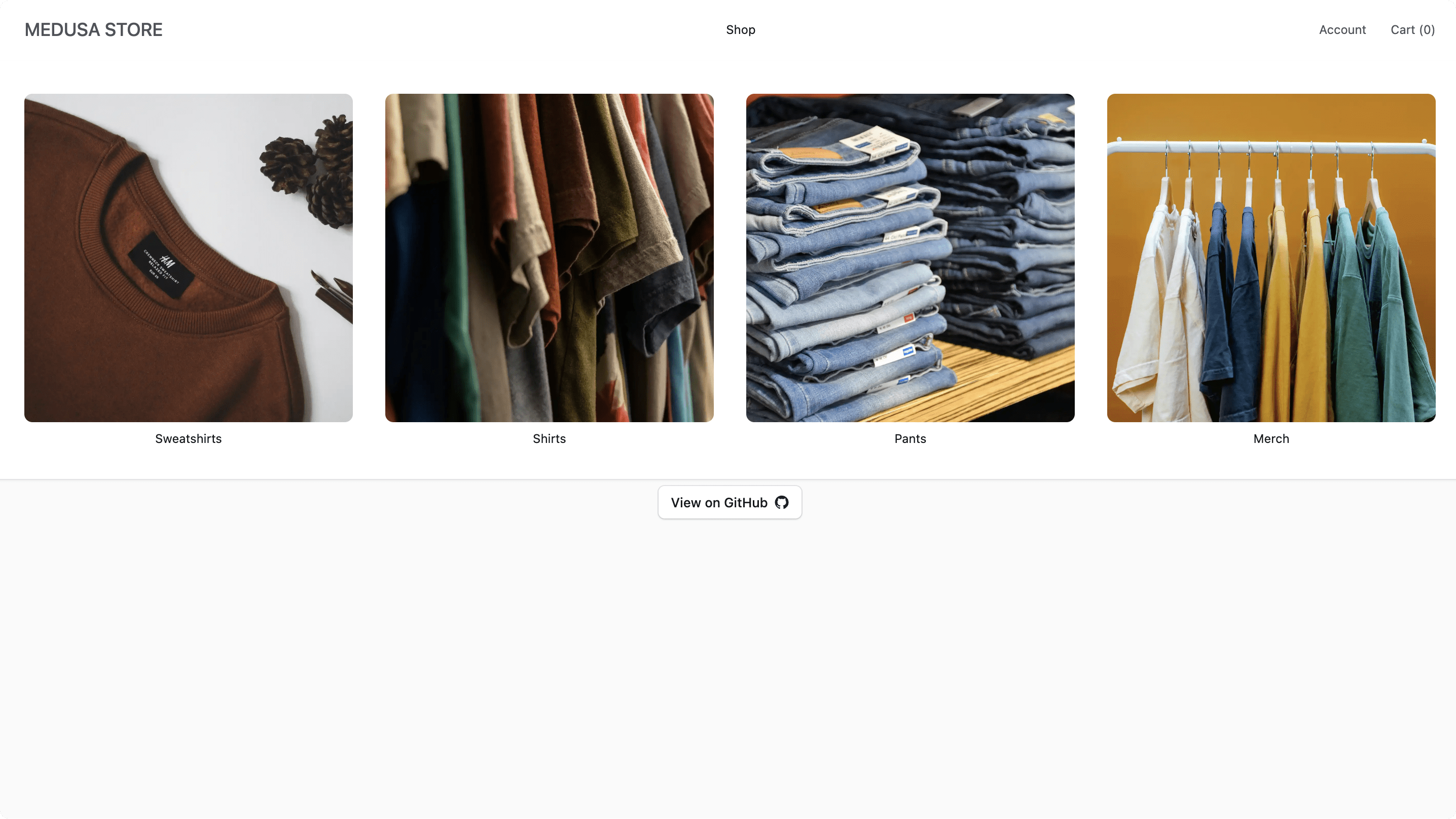 Storefront showing megamenu with categories and their thumbnails