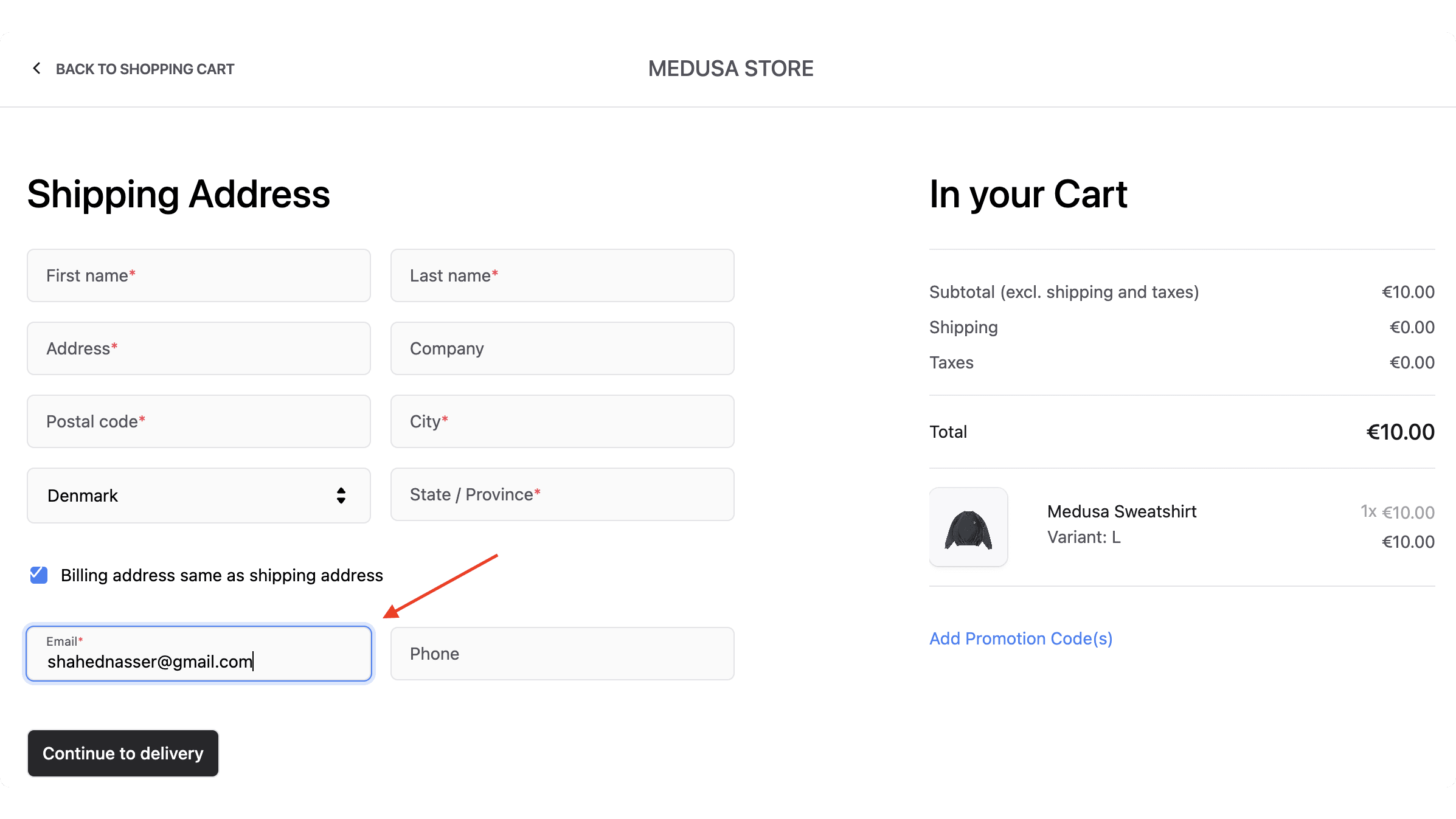 Enter your Resend account email if you didn't set up a custom domain