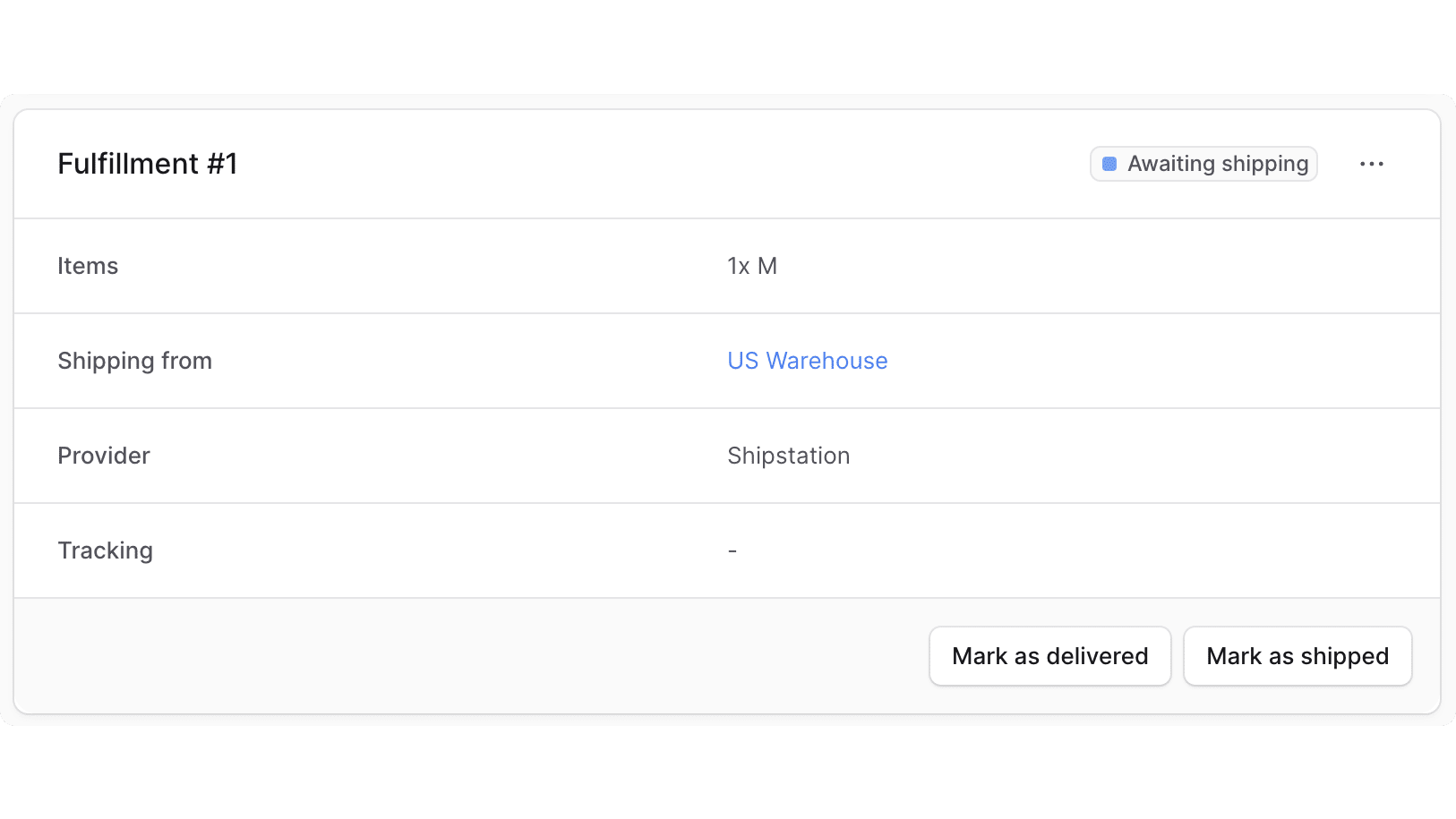 Created fulfillment with details