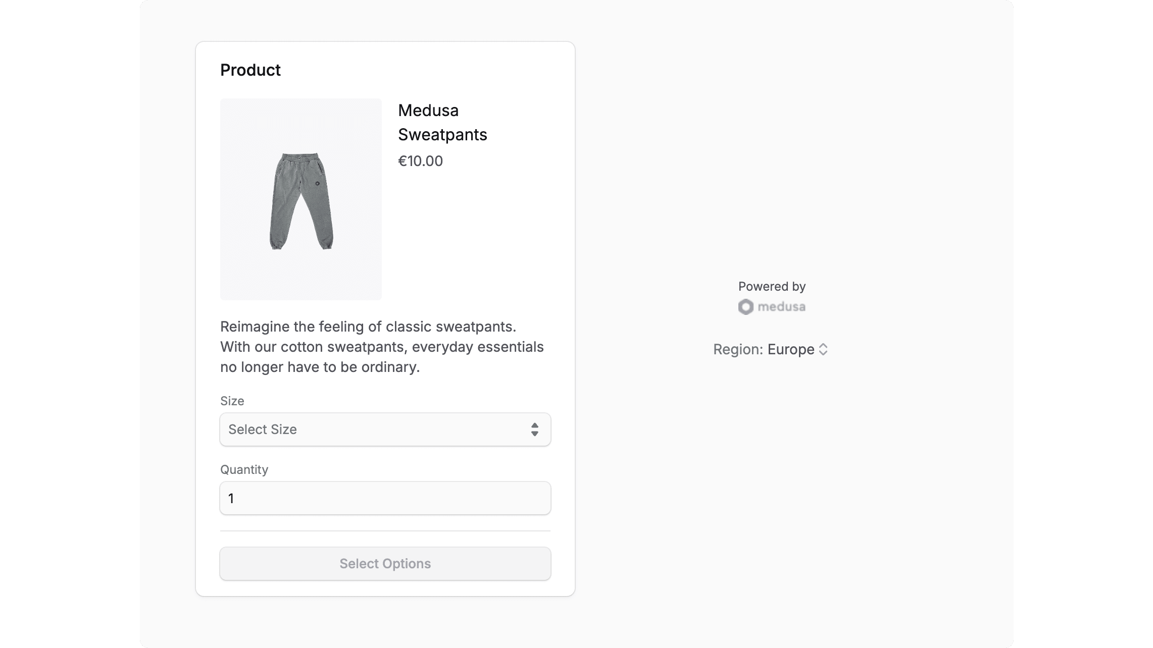 Product step showing the product's details and add to cart button