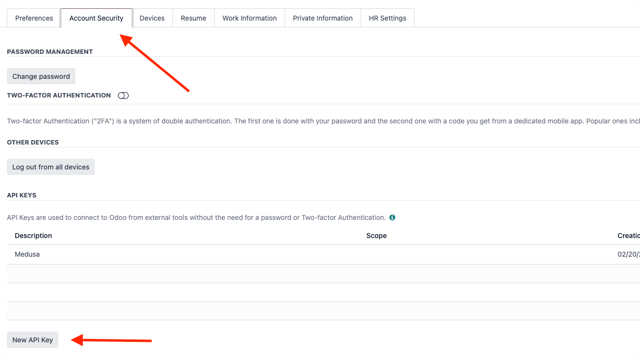 Profile page in Odoo
