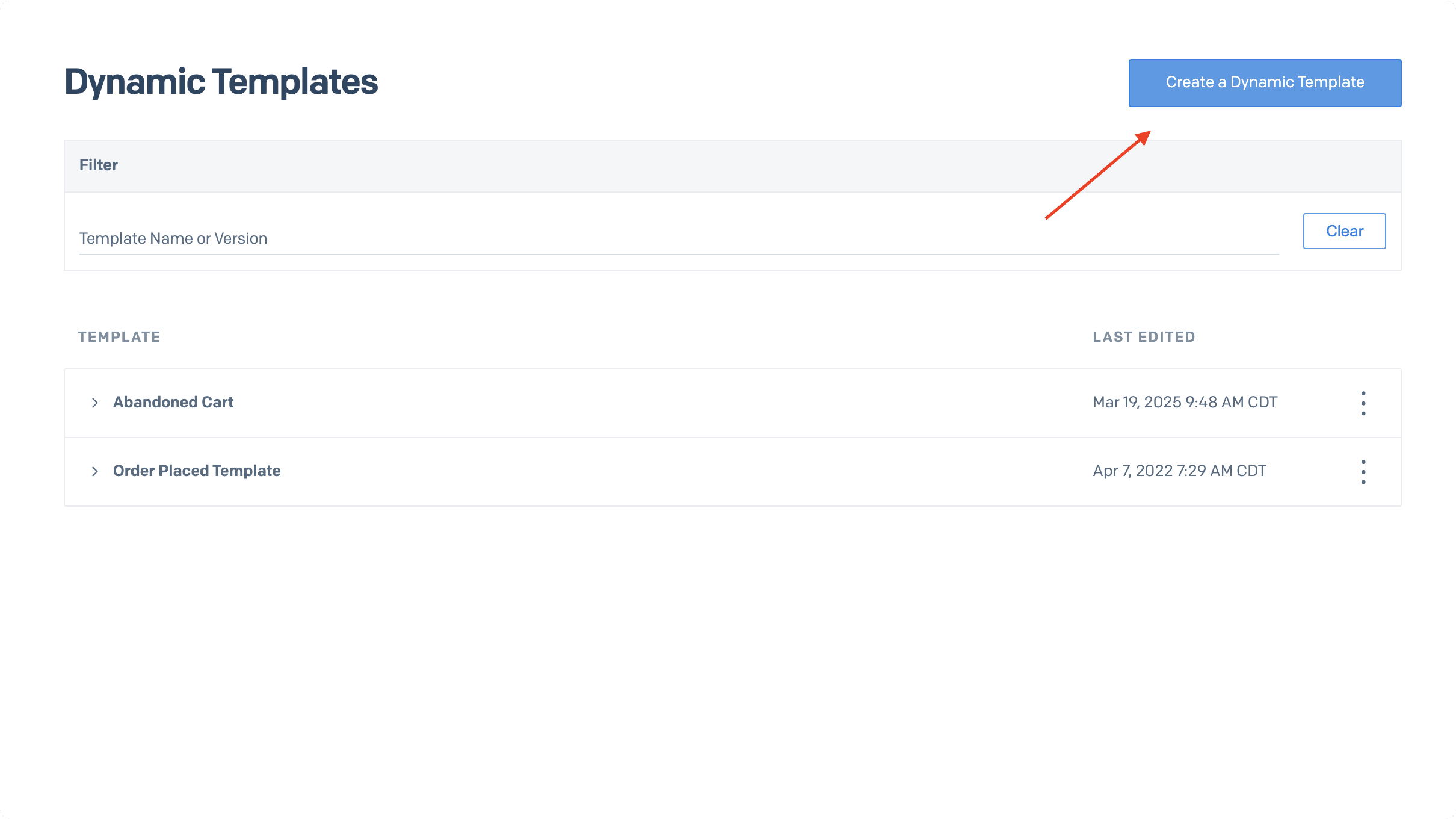 Button is at the top right of the page