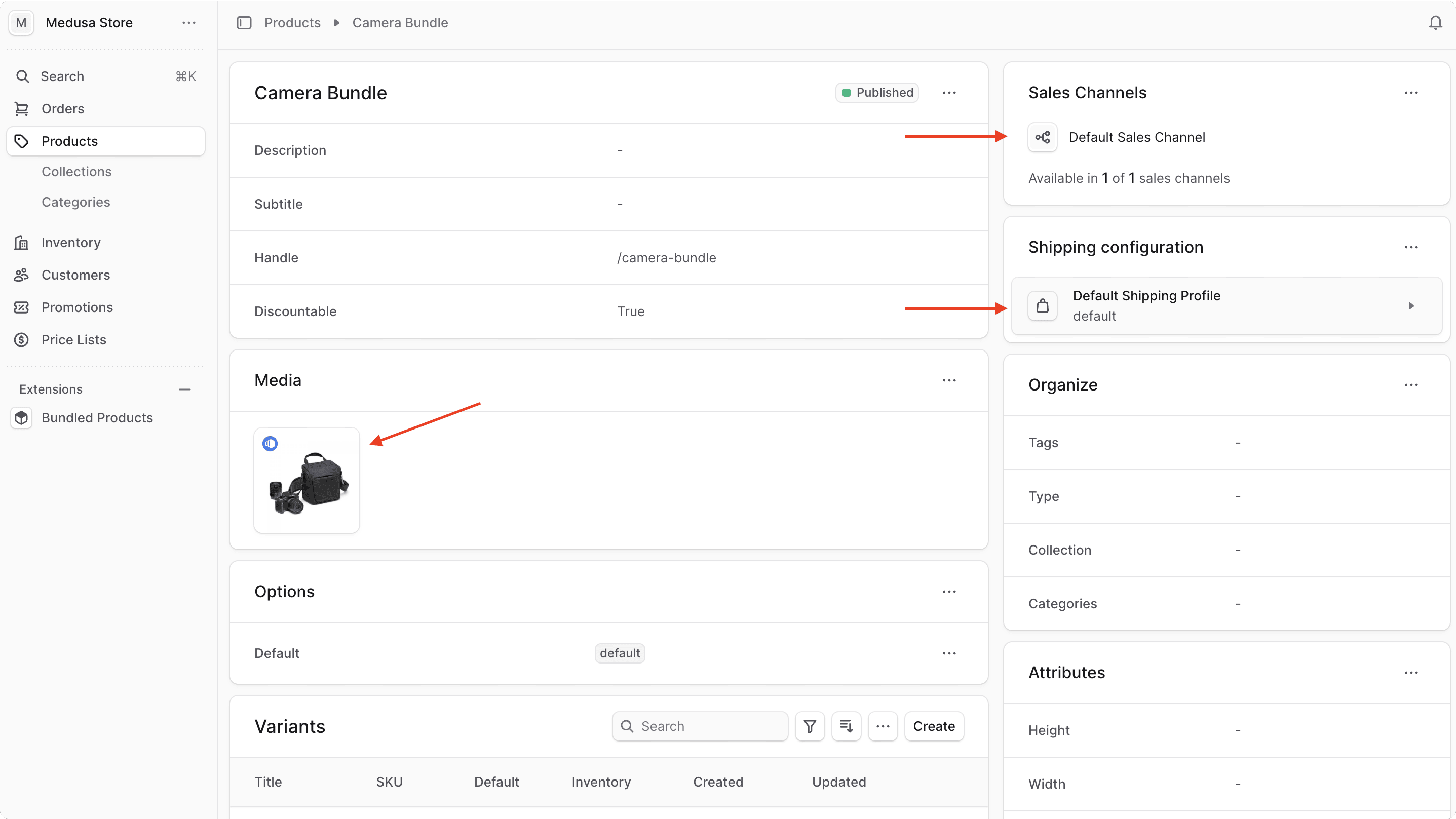 Associated product page
