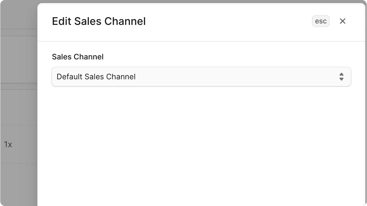 Edit Sales Channel form
