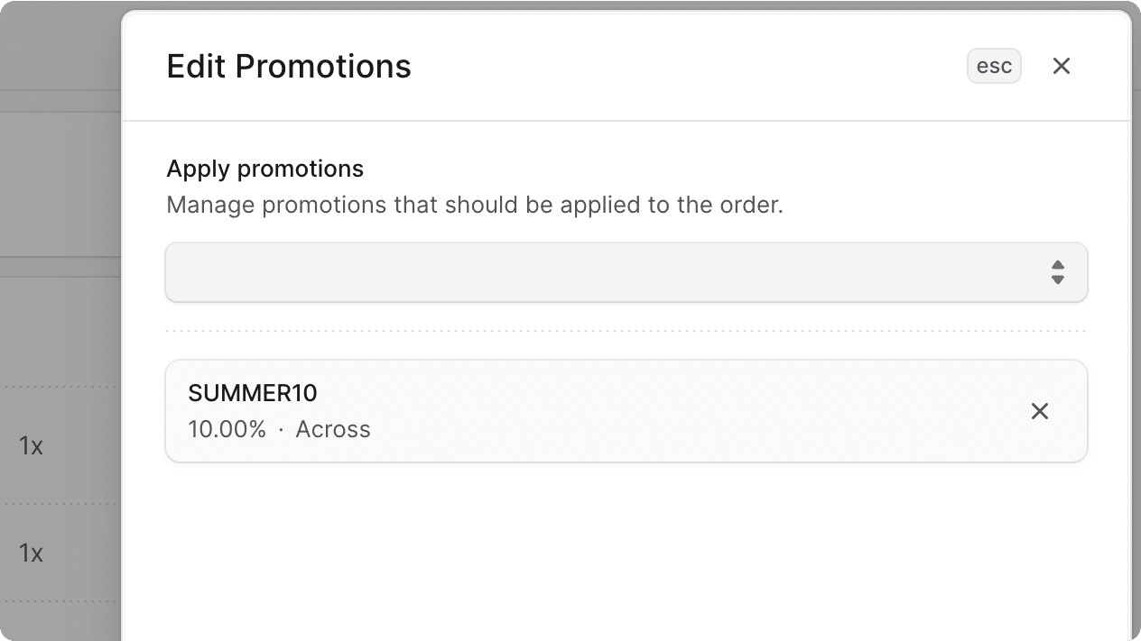 Draft Order Promotions Form