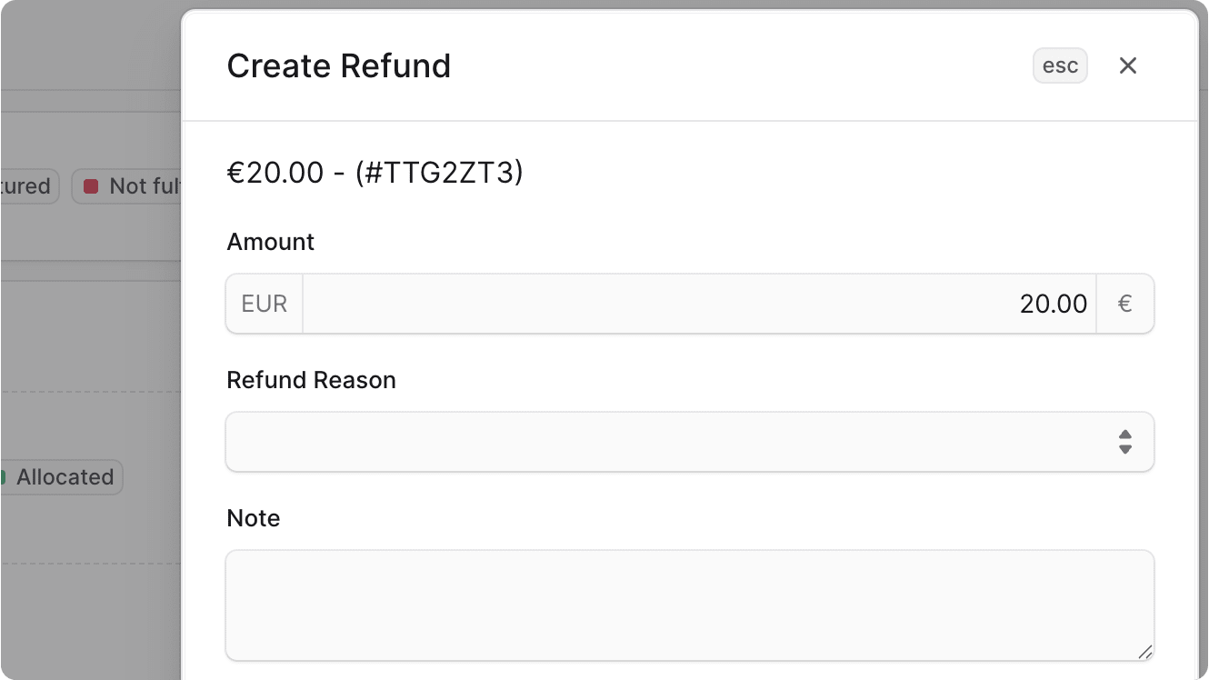 Refund Payment Form