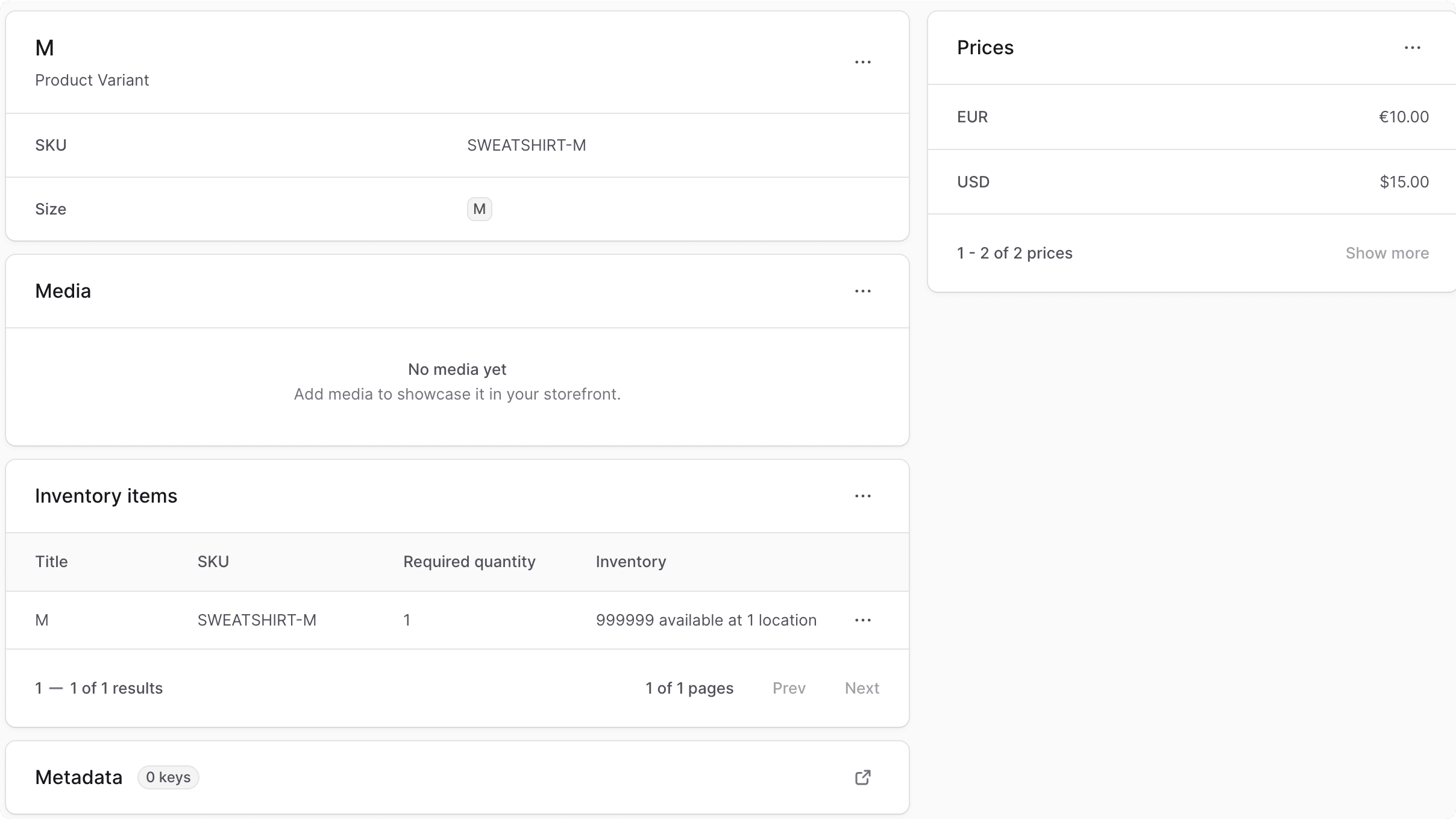 Product Variant Details