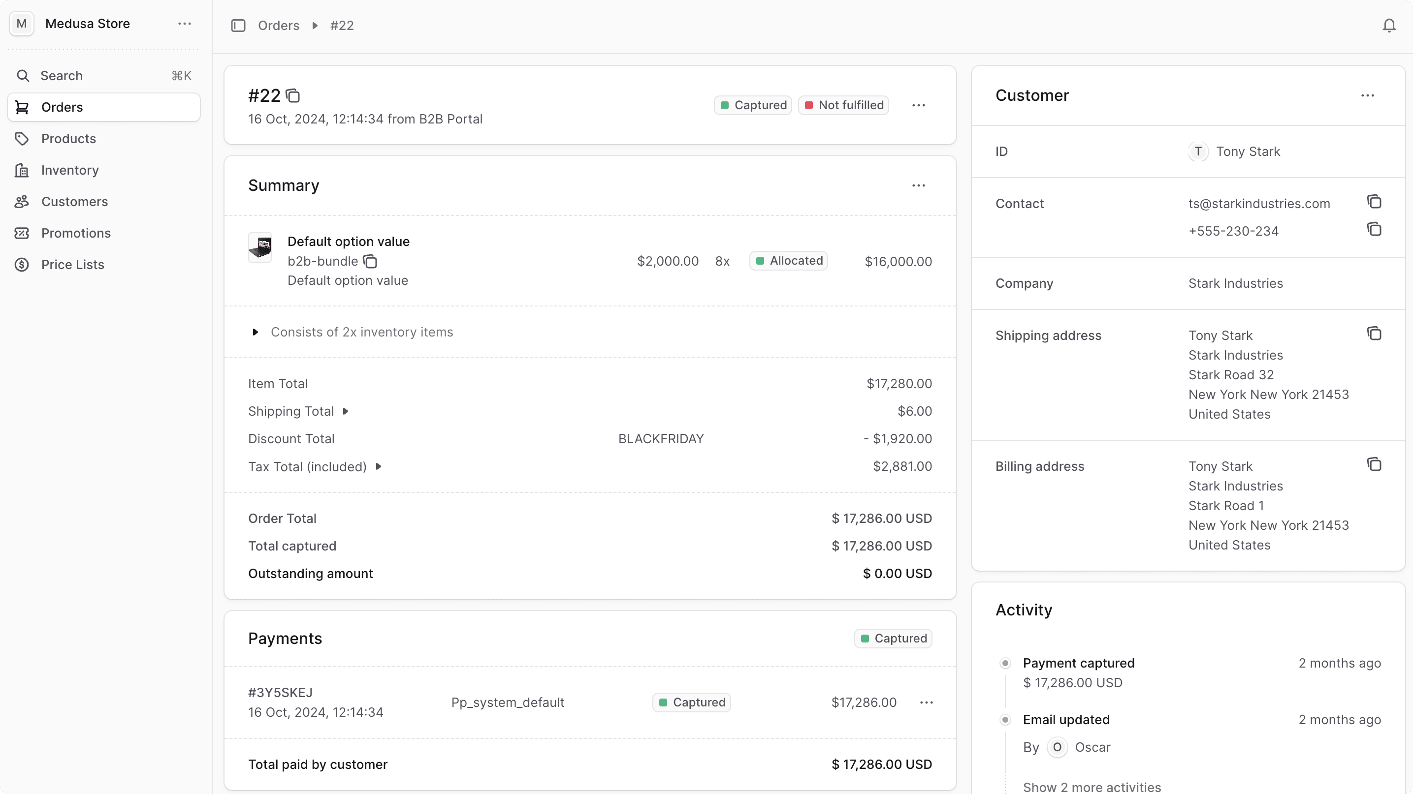 Order Details Page