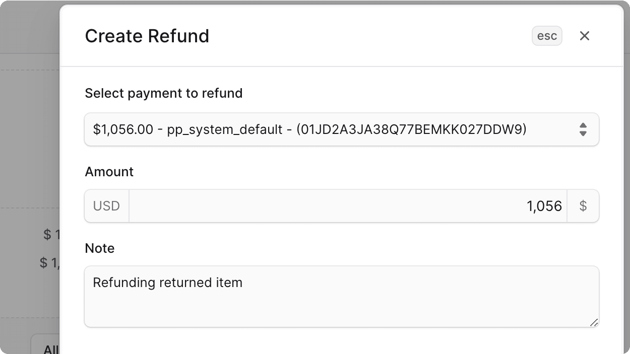 Refund Payment Form