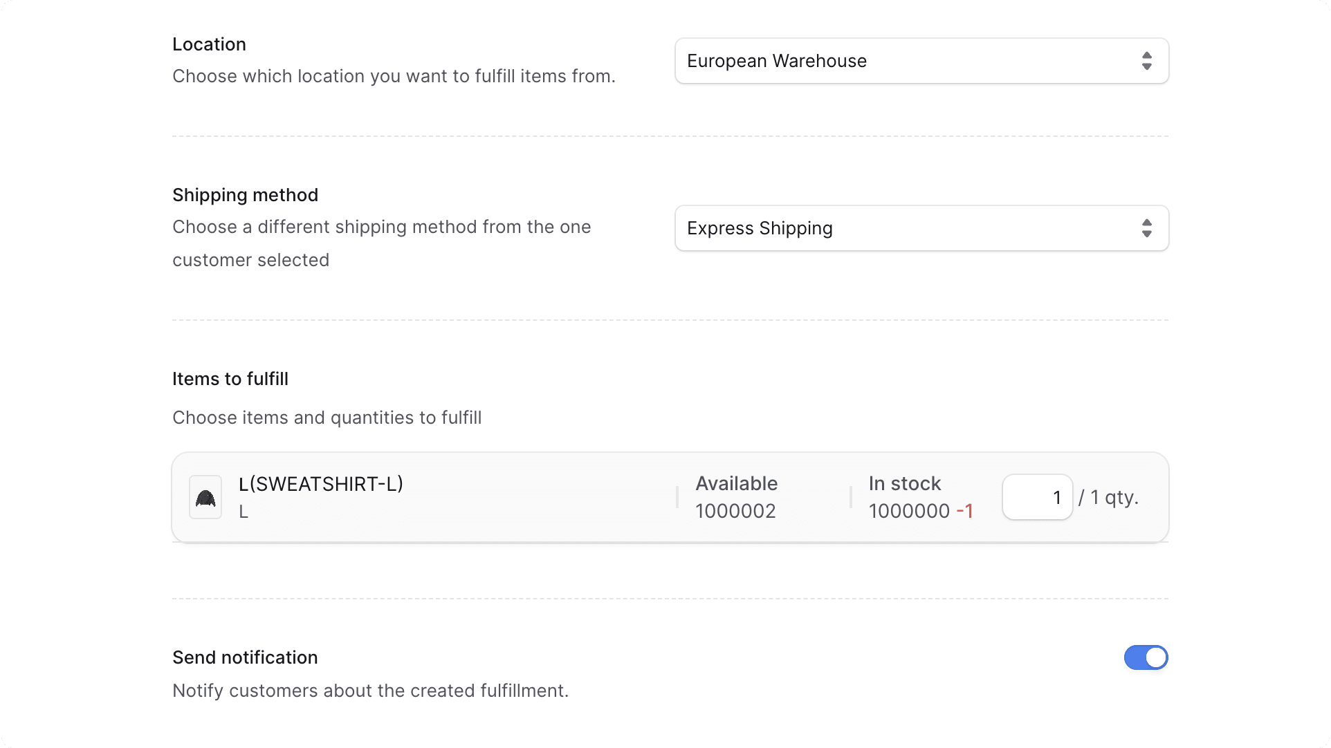 Fulfillment Form
