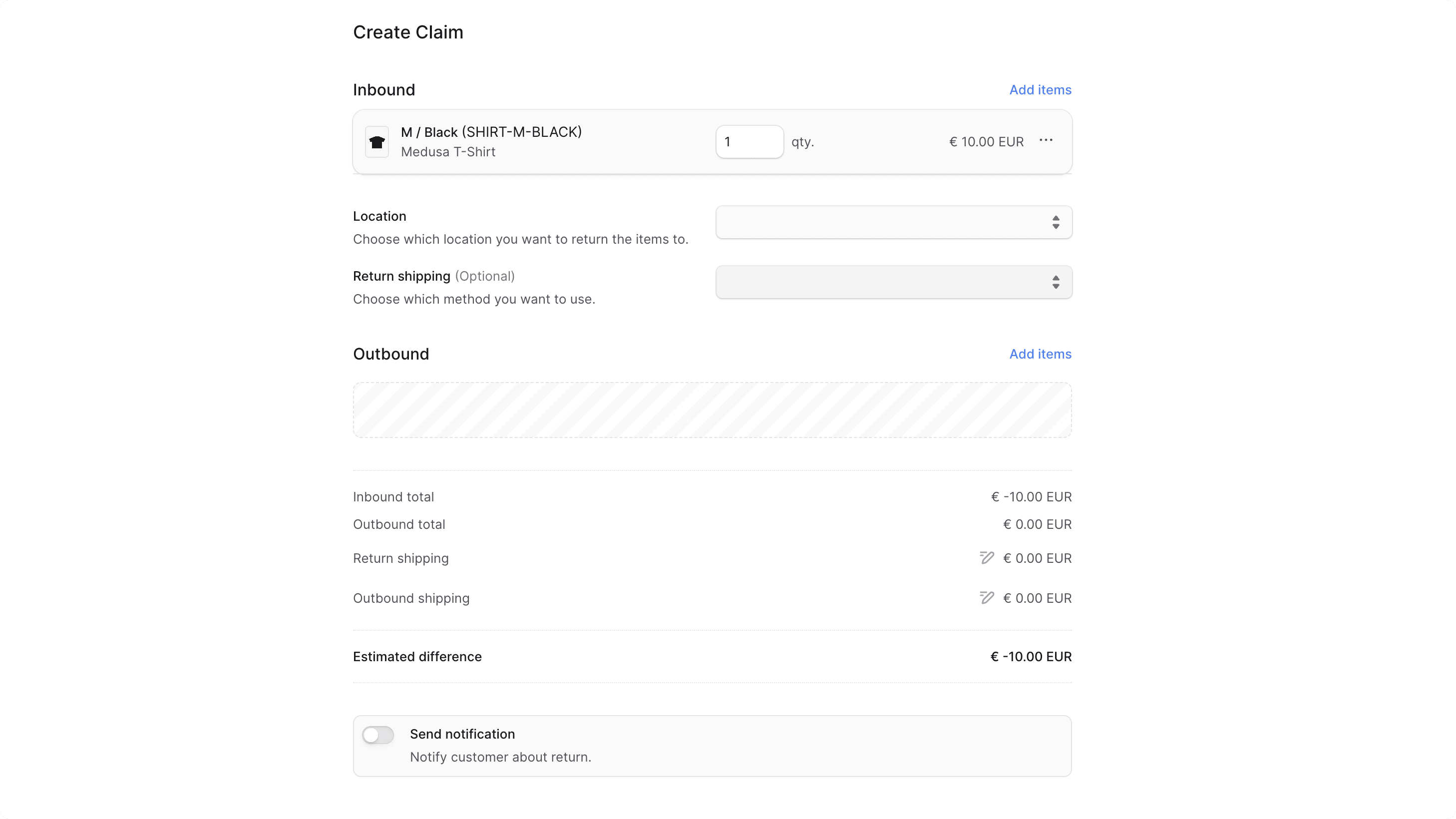 Create Claim Form