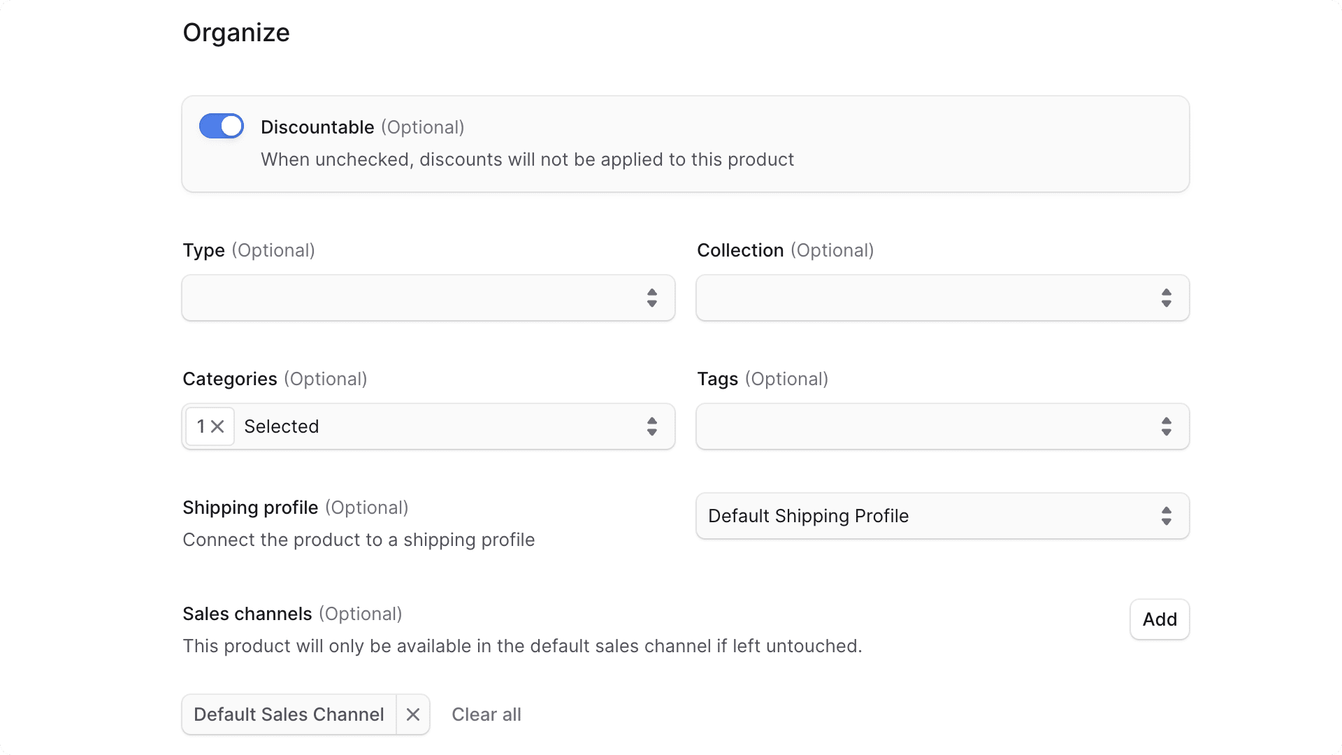 Create Product Second Step