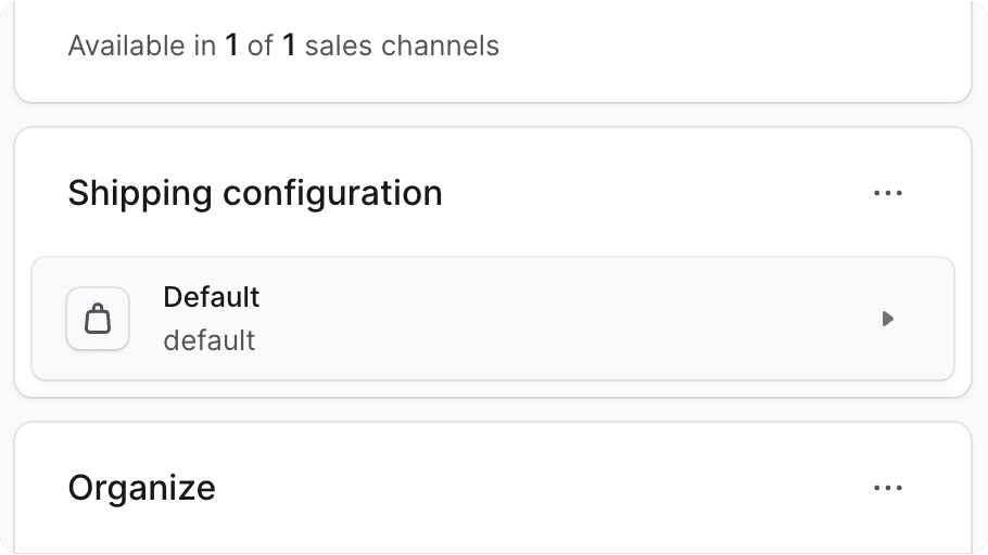 Shipping Configuration Section