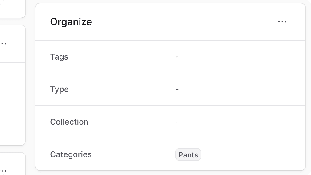 Organize Section