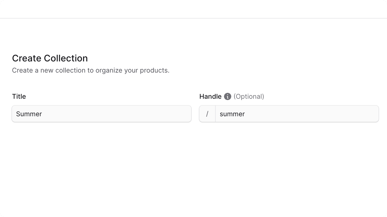 Create Collection Form