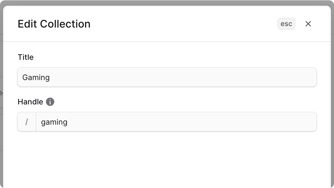 Edit collection form