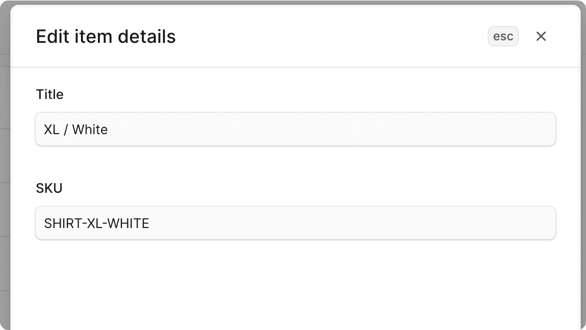 Edit Inventory Item Form