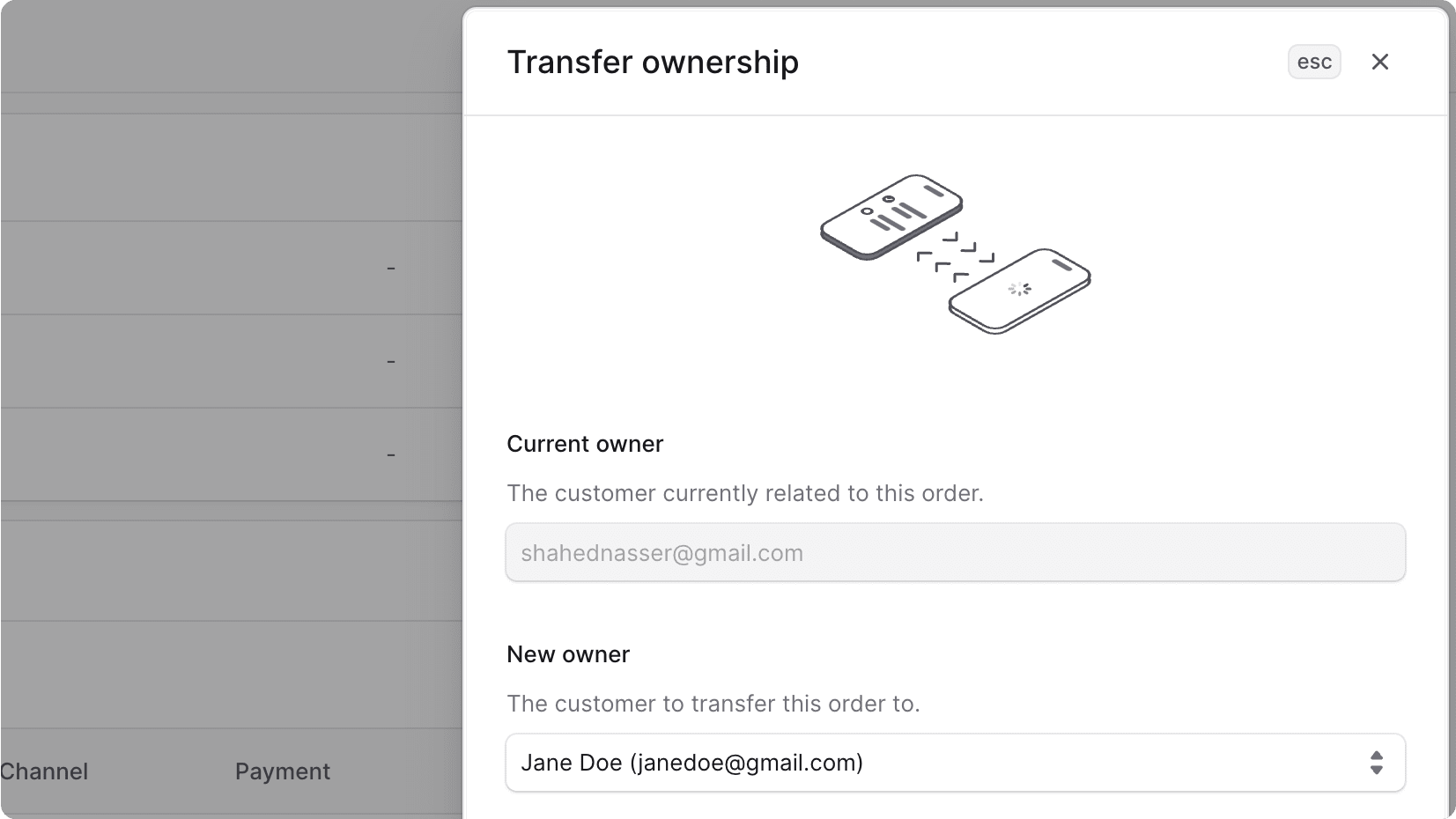 Transfer ownership form