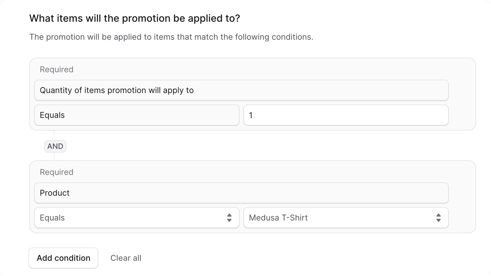What items will the promotion be applied to section