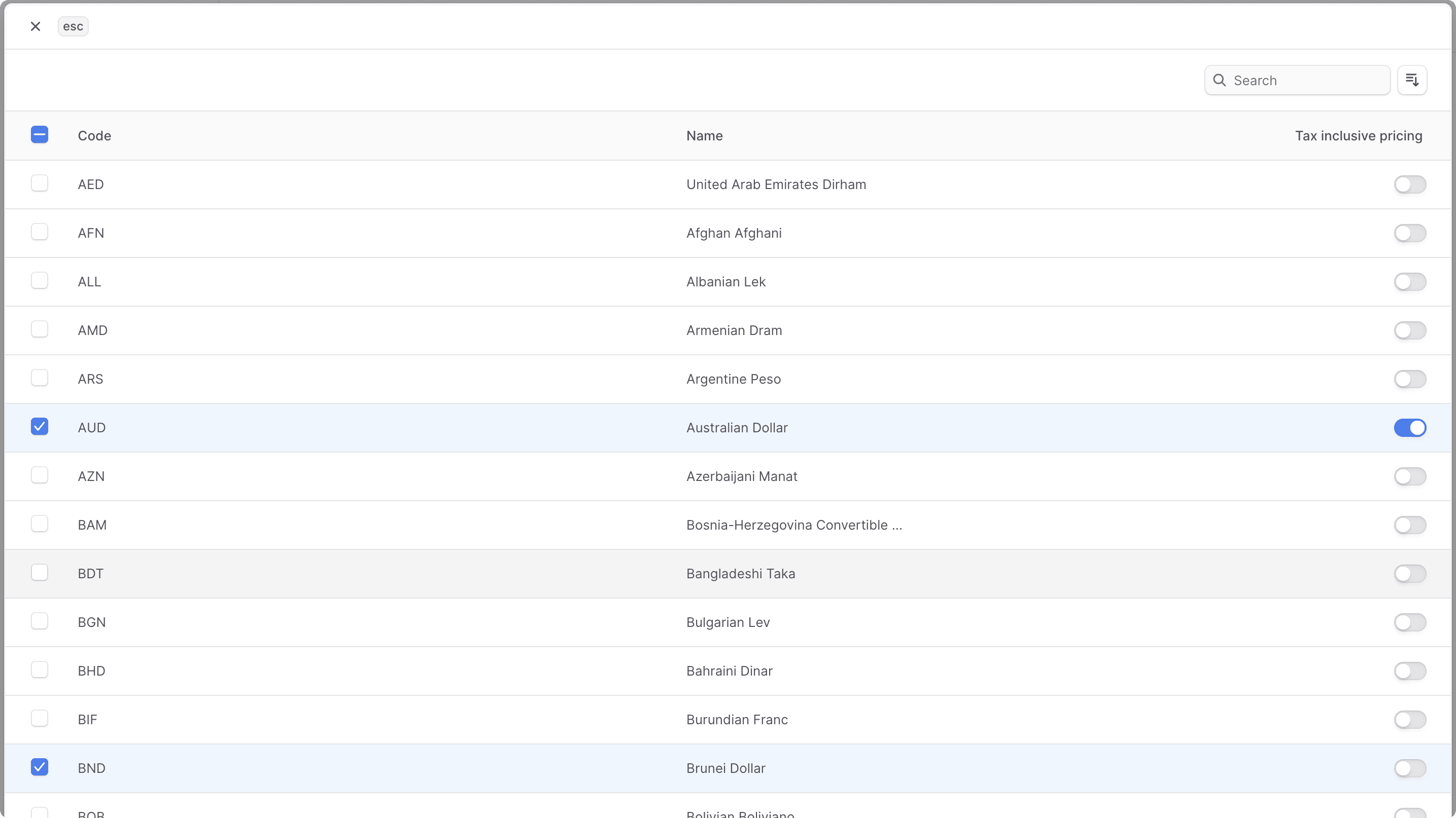 Add currencies to store