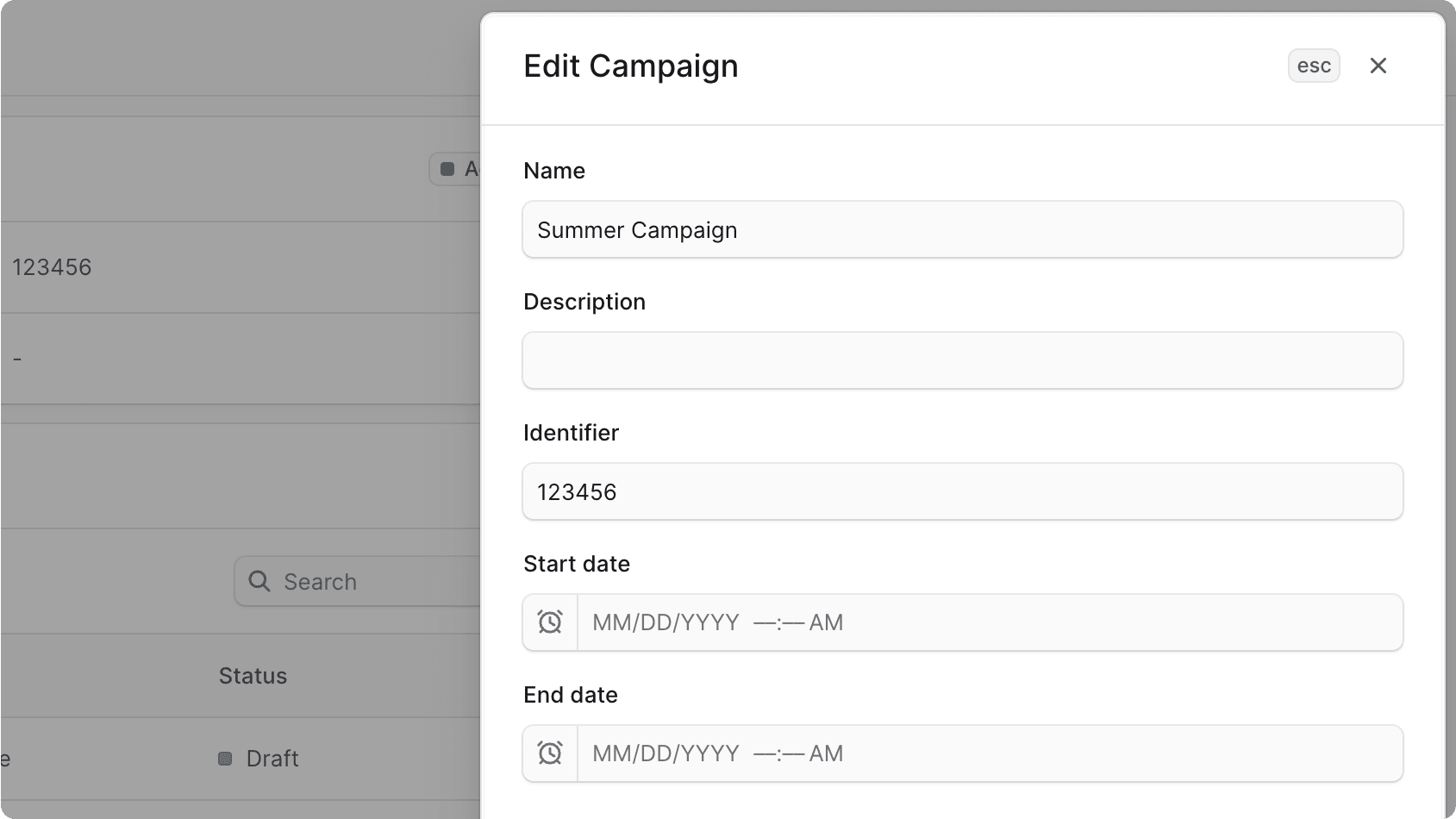 Edit Campaign Details