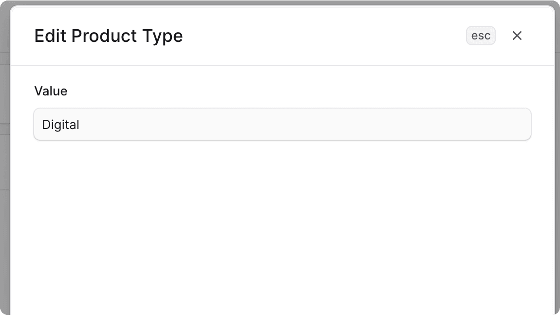 Edit product type form