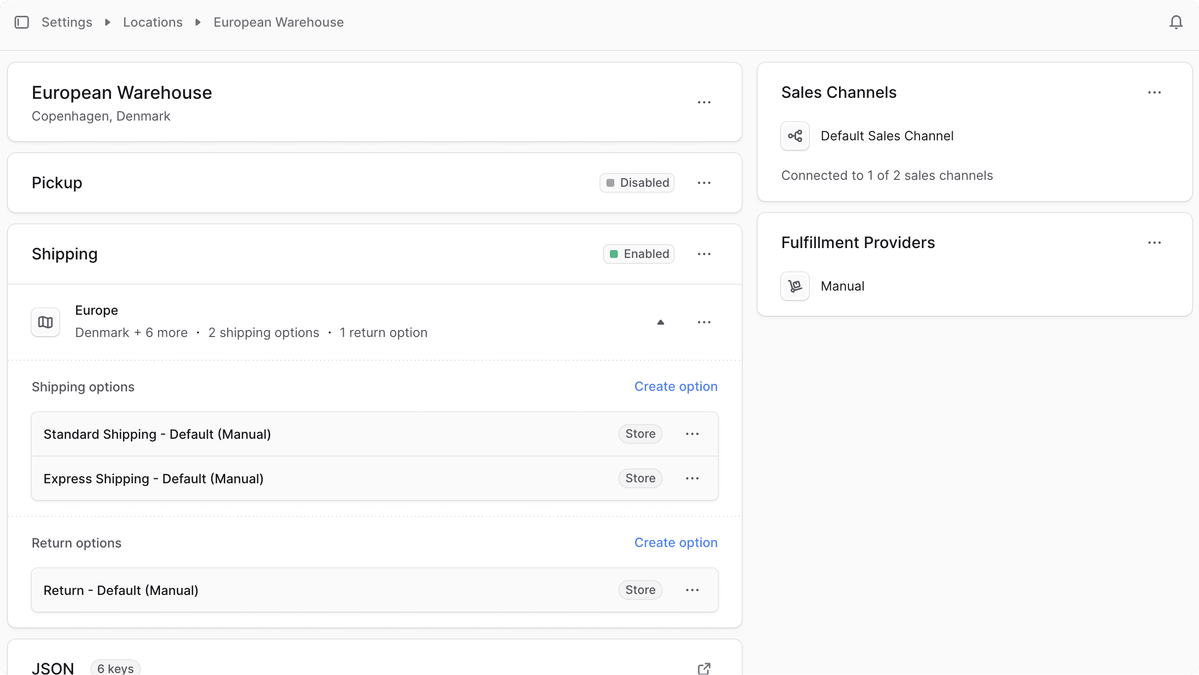 Locations details page