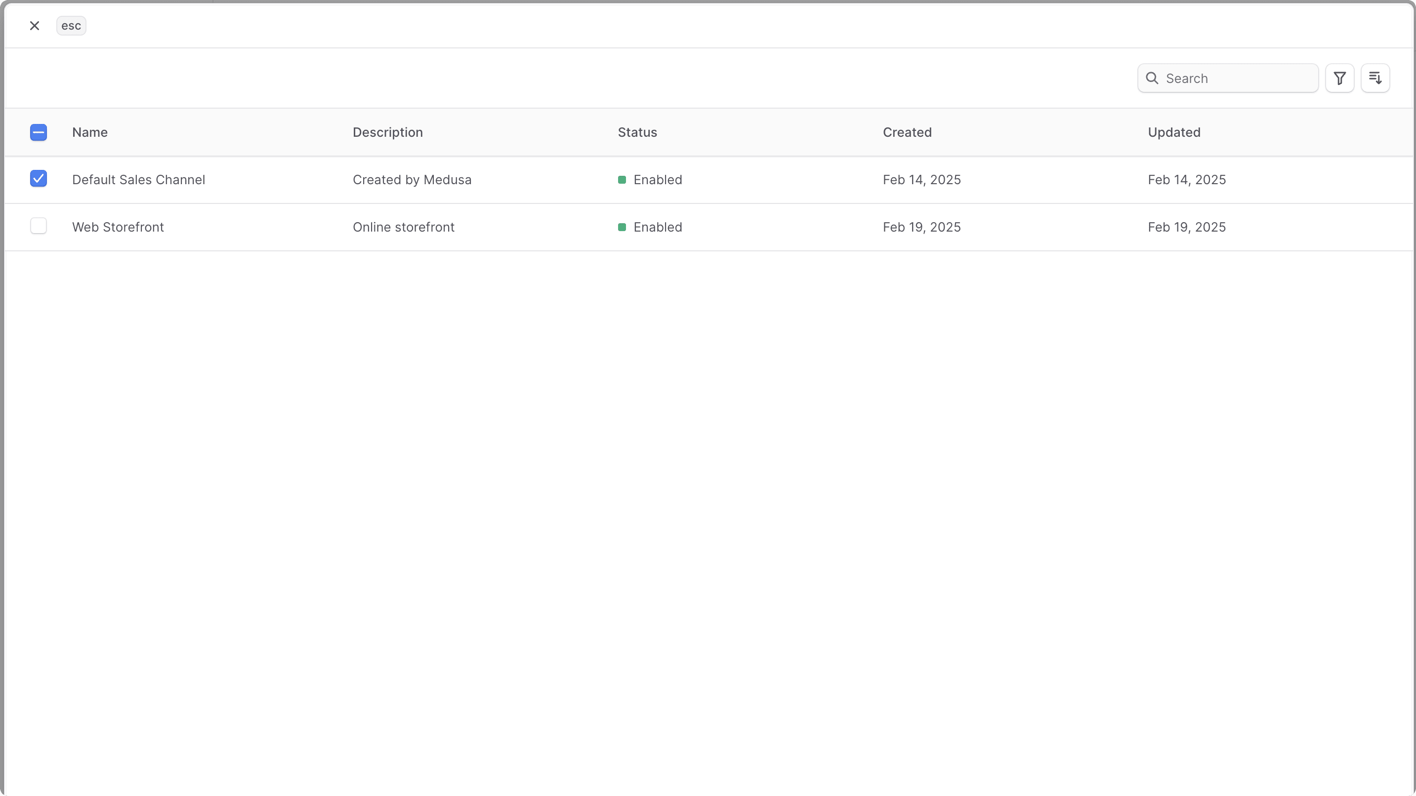Change associated sales channels