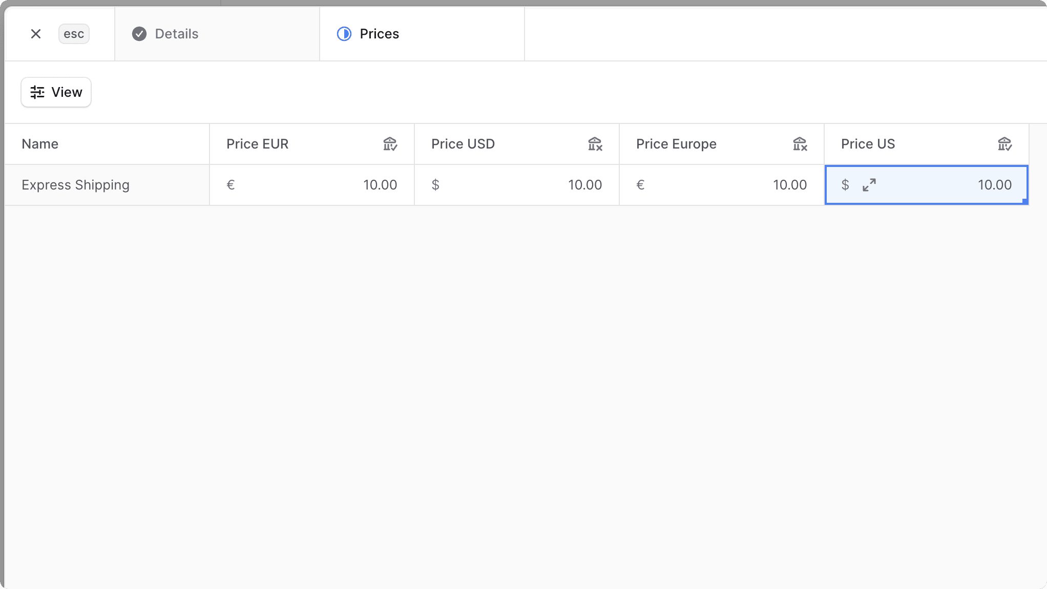 Create shipping option form step 2