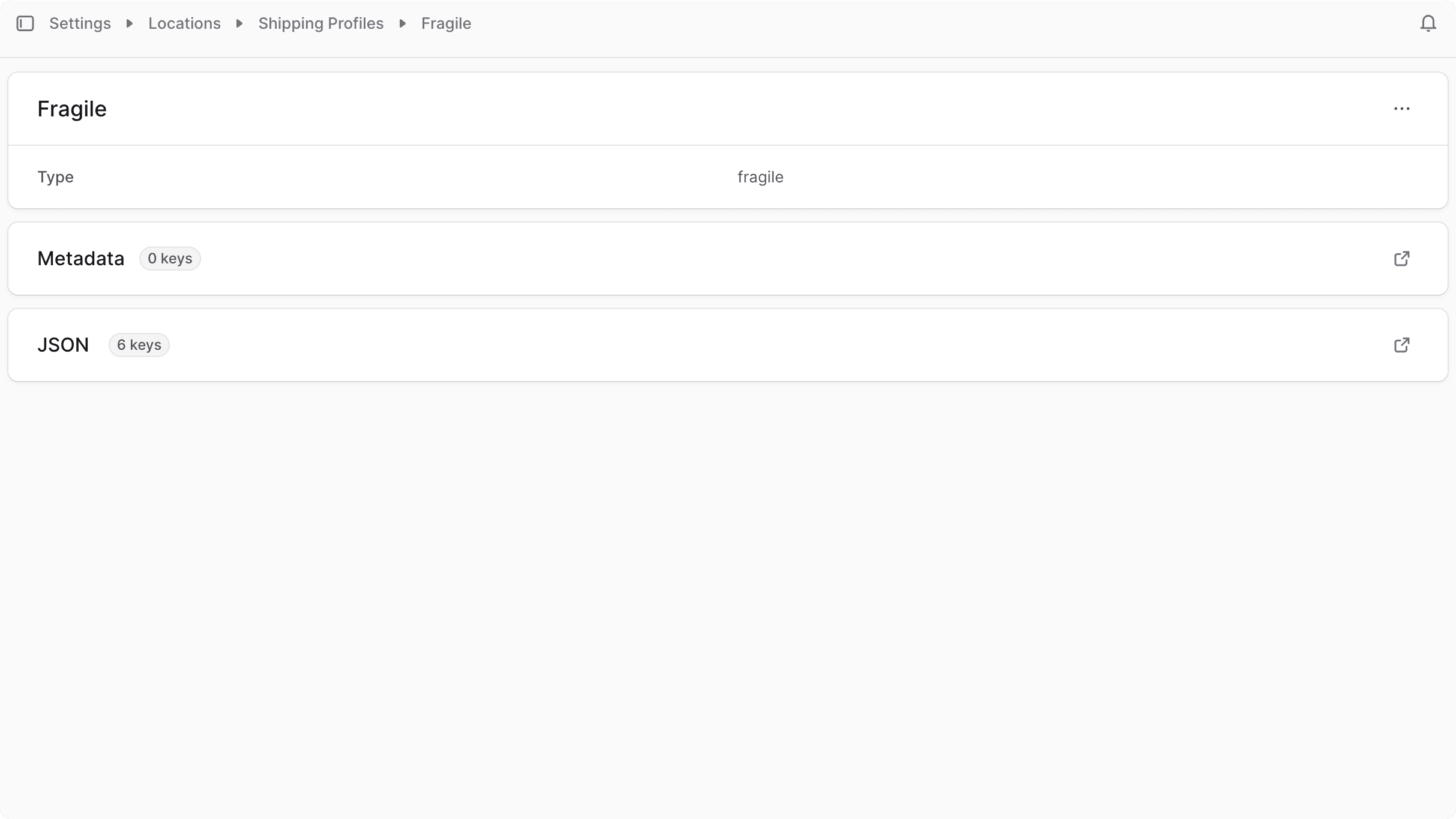 Shipping profile details