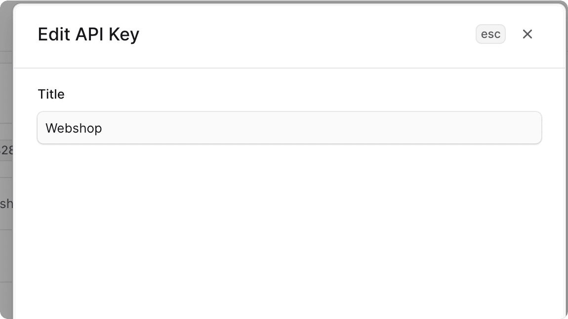 Edit publishable API key form