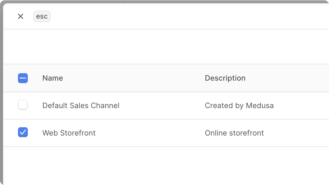 Add sales channels form
