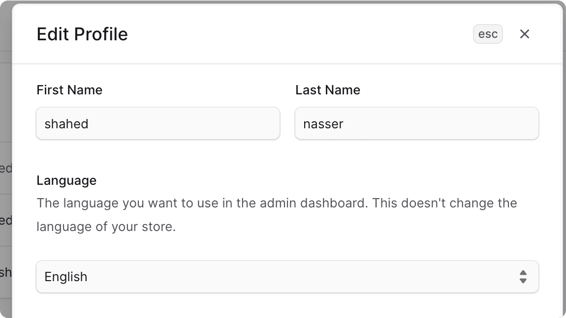 Edit profile form
