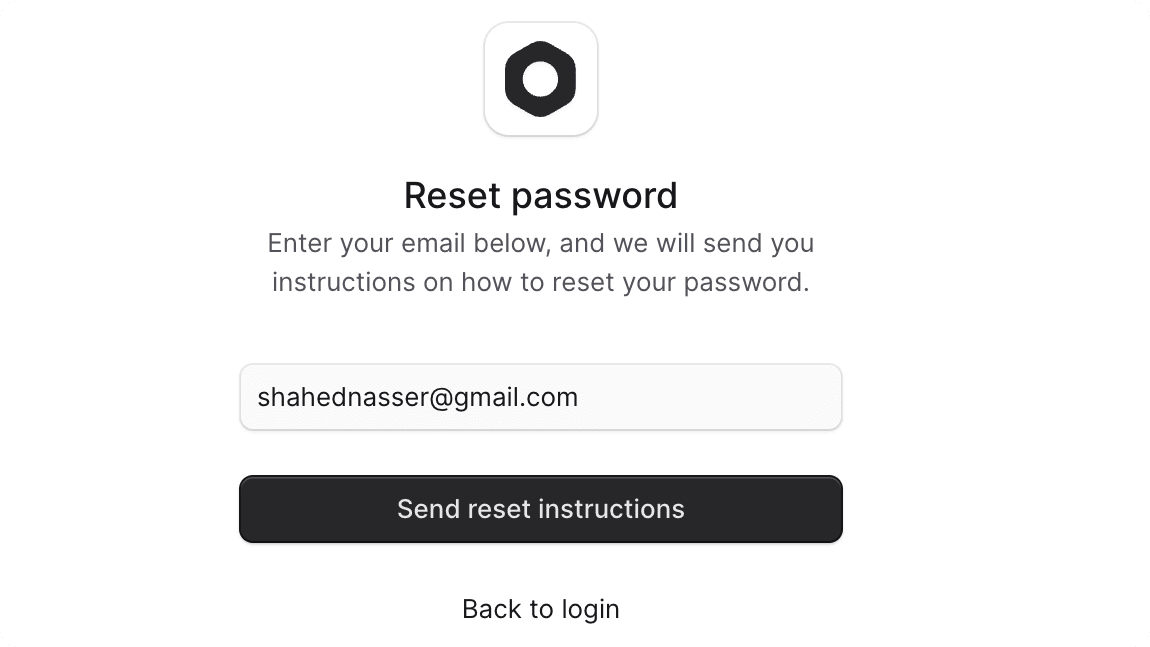 Request reset password form
