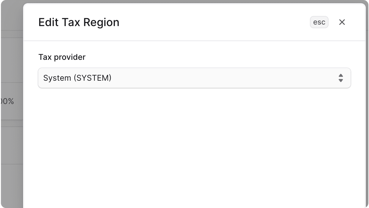 Edit tax region form