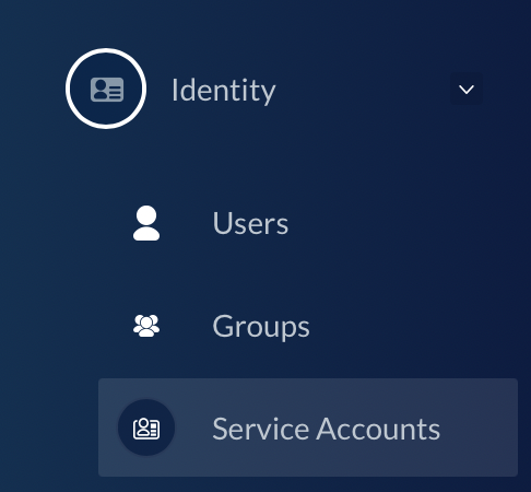 Service Accounts Sidebar