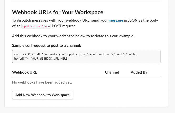 Add New Webhook