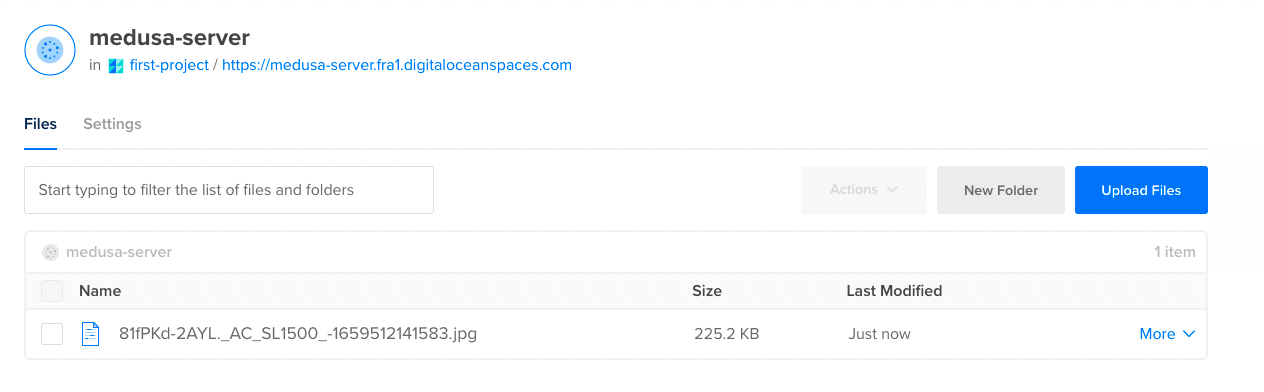 Image can be seen on the Space's page on DigitalOcean